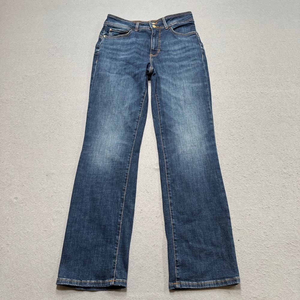 Guess Jeans Women's 31 Blue Denim Medium Wash Straight Leg High Rise Shape Up